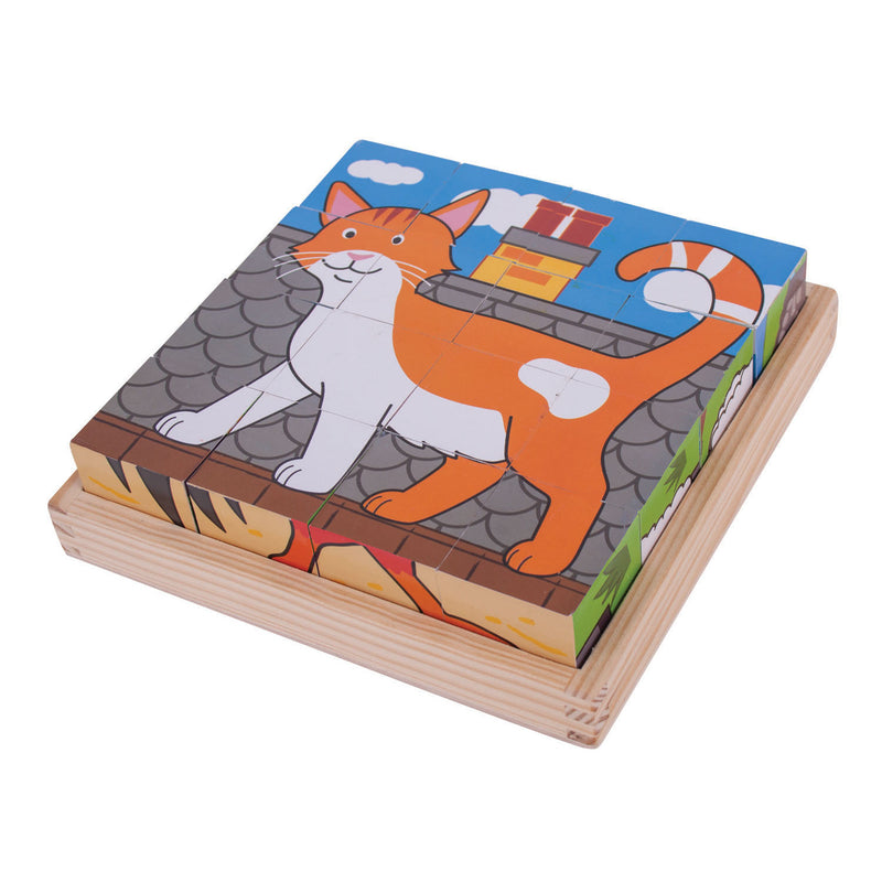 Afbeelding laden in galerijviewer, Bigjigs houten blokpuzzel boerderijdieren
