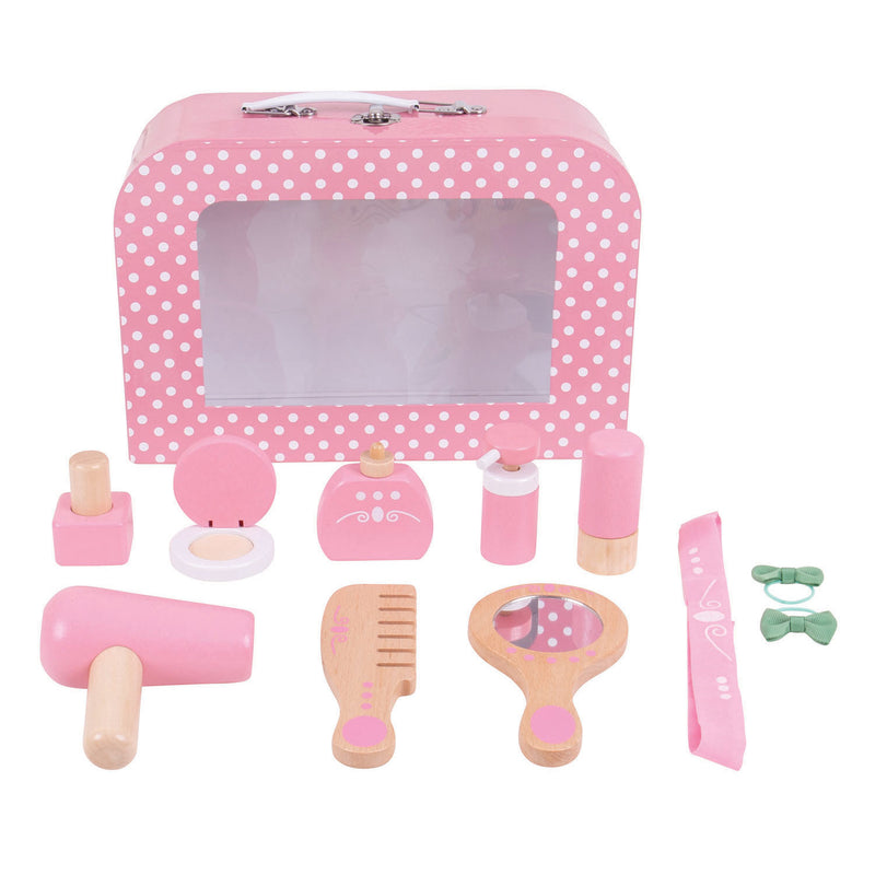 Afbeelding laden in galerijviewer, Bigjigs houten beauty case, 11dlg.
