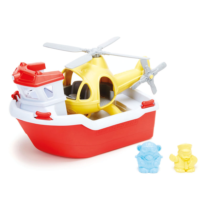 Afbeelding laden in galerijviewer, Green toys reddingsboot met helikopter
