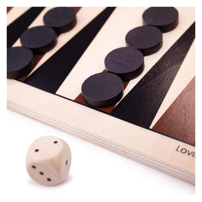 Afbeelding laden in galerijviewer, Bigjigs backgammon houten bordspel
