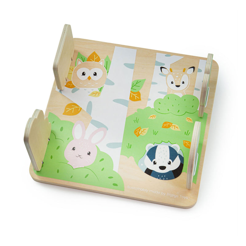Afbeelding laden in galerijviewer, Bigjigs Woodland Houten Verstop en Zoek Puzzel
