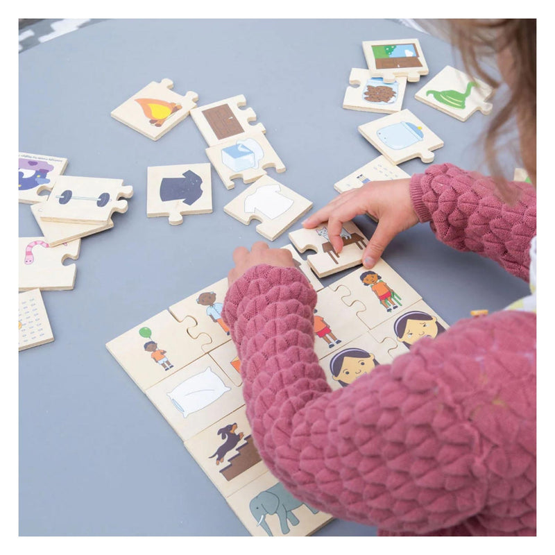Afbeelding laden in galerijviewer, Bigjigs houten legpuzzel tegenstellingen, 32st.
