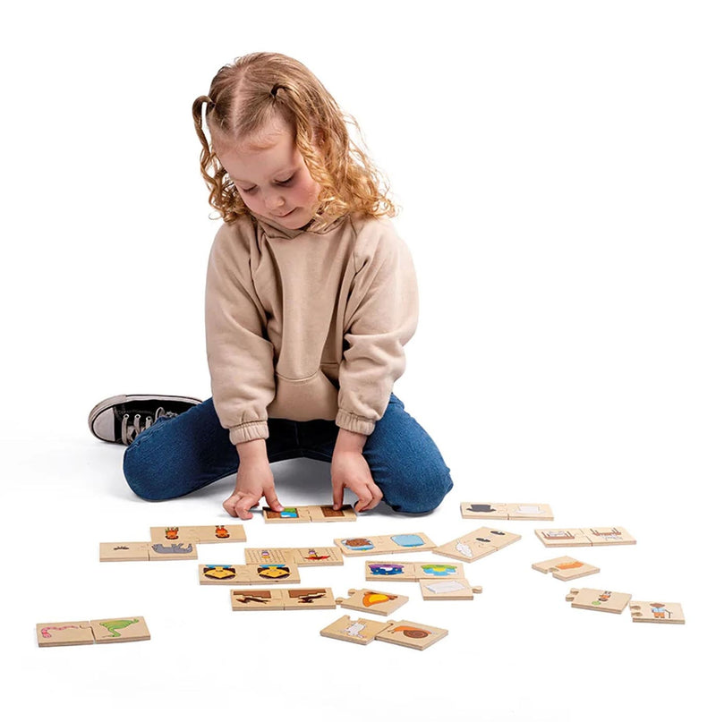 Afbeelding laden in galerijviewer, Bigjigs houten legpuzzel tegenstellingen, 32st.
