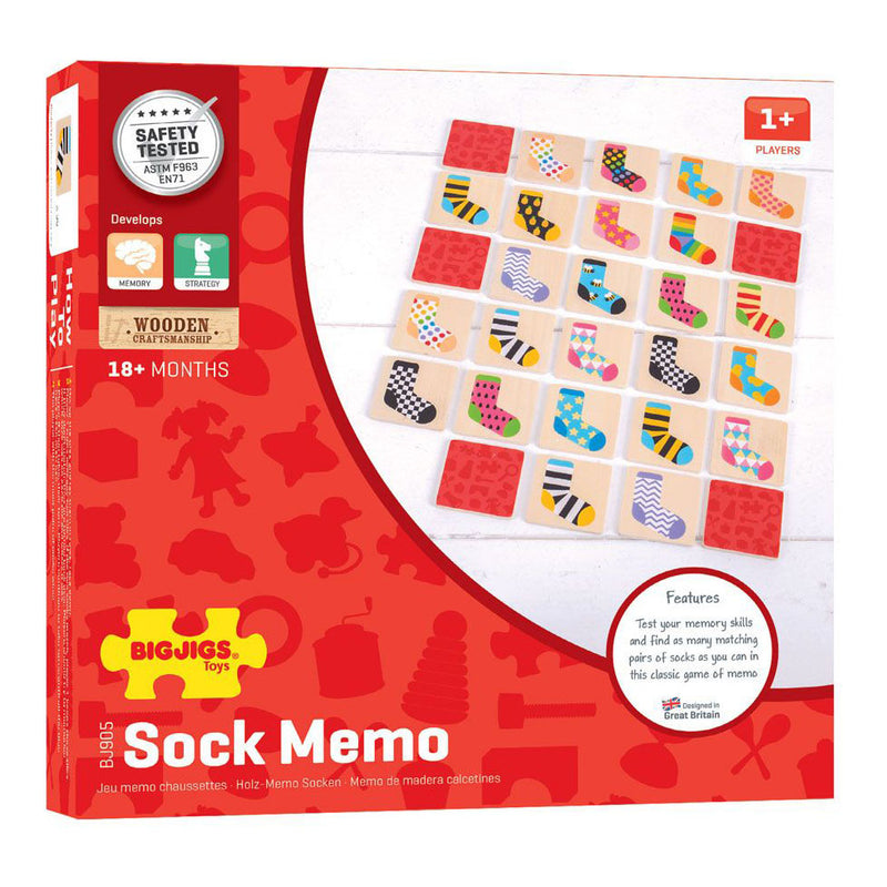 Afbeelding laden in galerijviewer, Bigjigs Houten Memospel Gekleurde Sokken, 32dlg.
