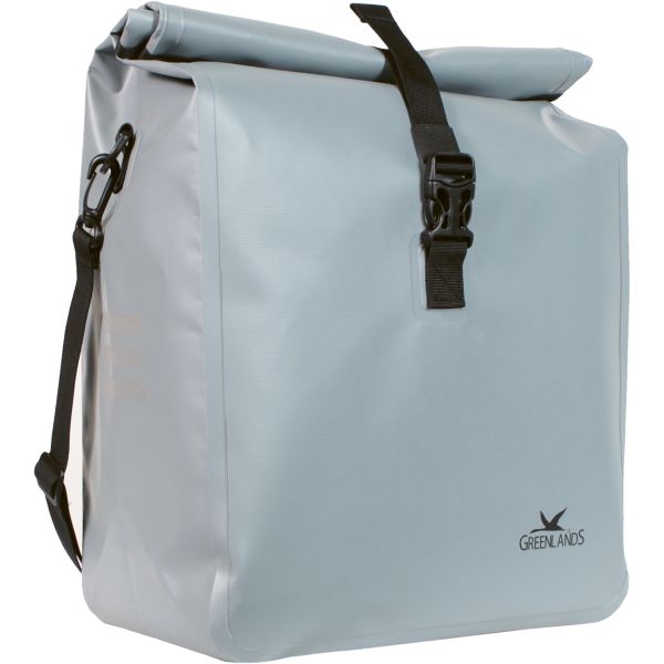 Afbeelding laden in galerijviewer, Greenlands enkele fietstas urban style waterproof 1 -18 liter 27 x 49 x 14 cm - licht grijs
