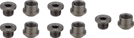Wolf tooth components chain ring bolt set, 5-arm 6 mm
