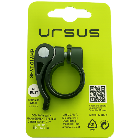 Ursus zadelpenklem met snelspanner ø25.7 mm aluminium - zwart