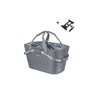 Basil fietsmand 2day carry all met mik bevestiging 22 liter 20 x 38 x 17 cm - grijs