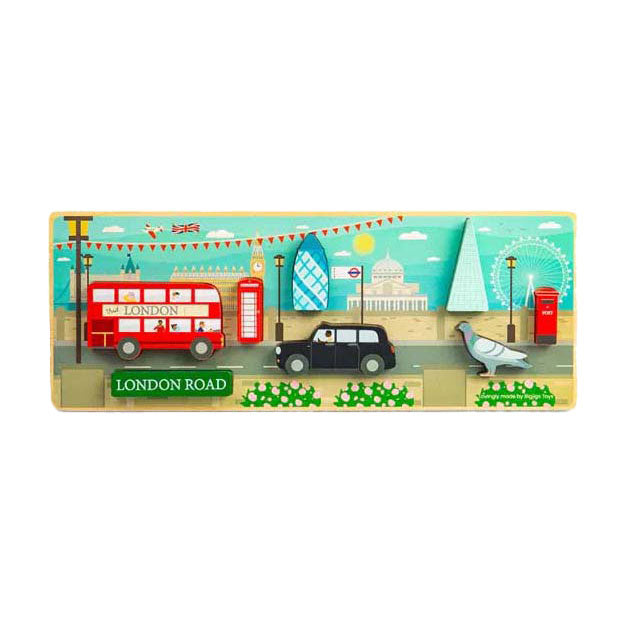 Afbeelding laden in galerijviewer, Bigjigs houten londen chunky puzzel, 8st.
