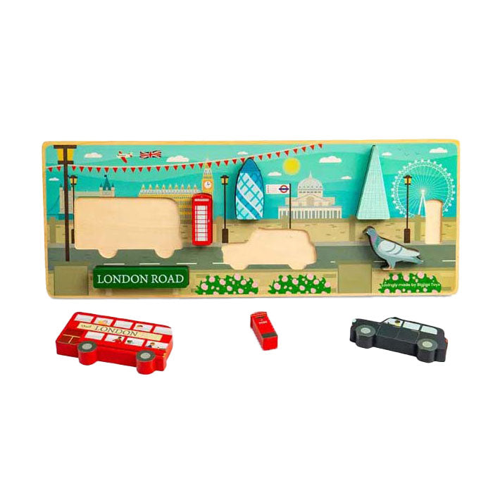 Afbeelding laden in galerijviewer, Bigjigs houten londen chunky puzzel, 8st.

