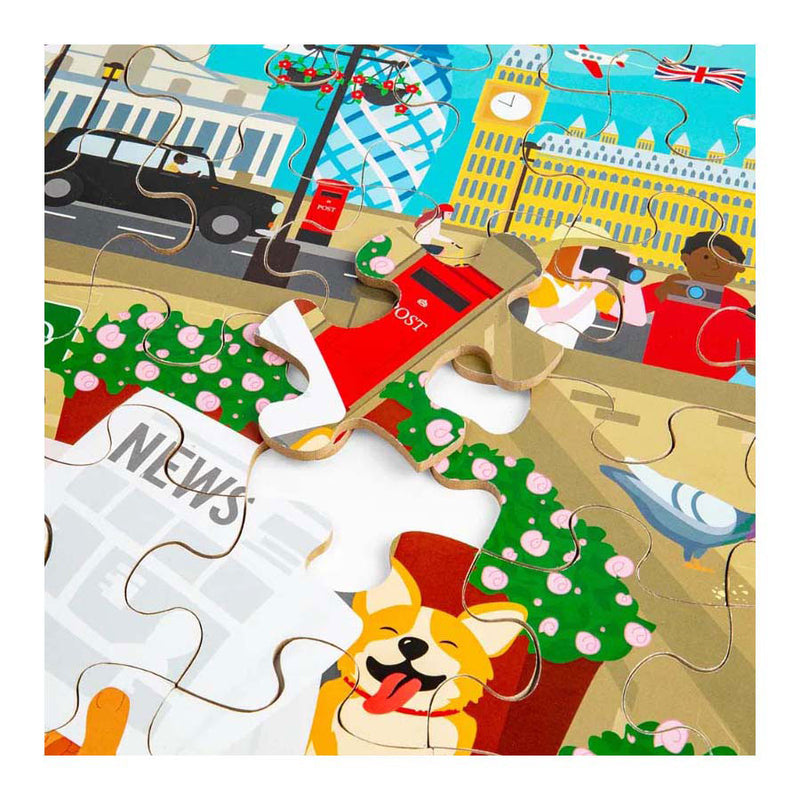 Afbeelding laden in galerijviewer, Bigjigs houten londen stad vloerpuzzel, 48st.
