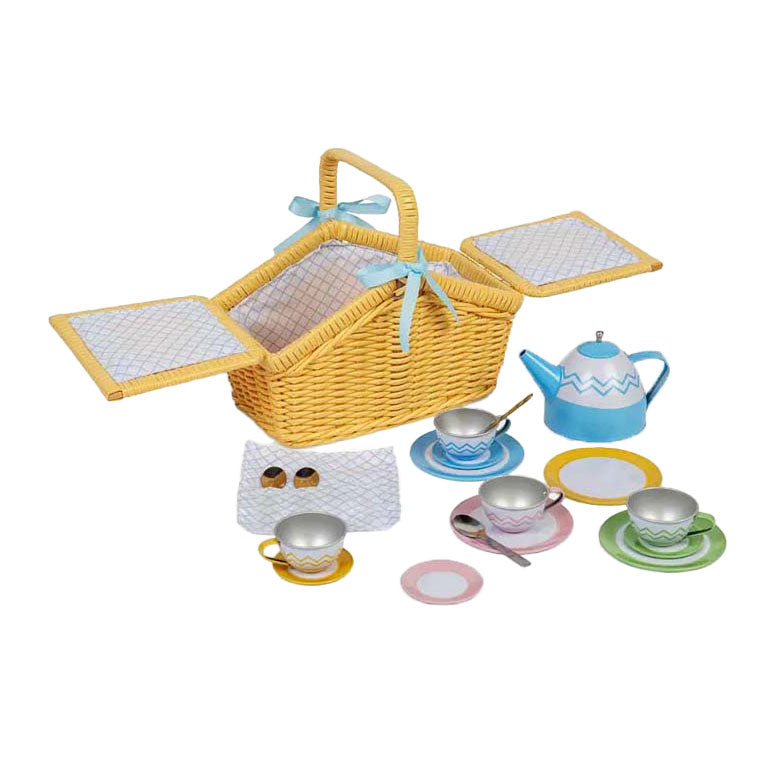 Afbeelding laden in galerijviewer, Bigjigs picknickset in mand, 18dlg.
