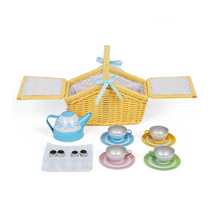 Afbeelding laden in galerijviewer, Bigjigs picknickset in mand, 18dlg.
