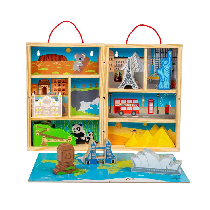 Afbeelding laden in galerijviewer, Bigjigs houten reis speelset, 10dlg.
