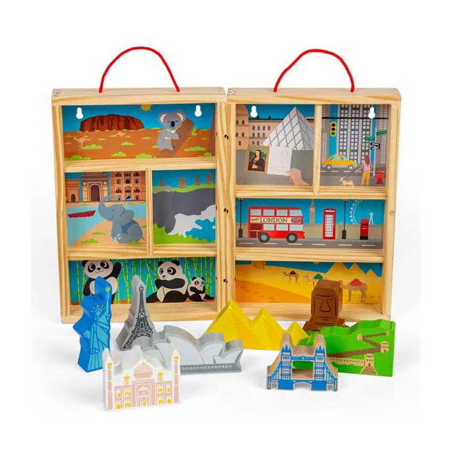 Afbeelding laden in galerijviewer, Bigjigs houten reis speelset, 10dlg.
