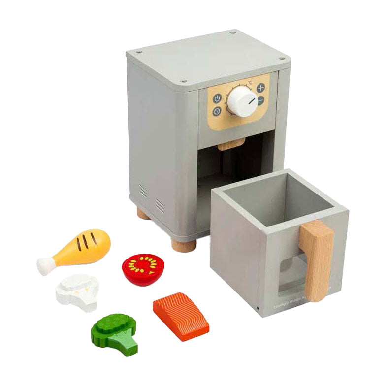 Afbeelding laden in galerijviewer, Bigjigs houten airfryer speelset, 5dlg.
