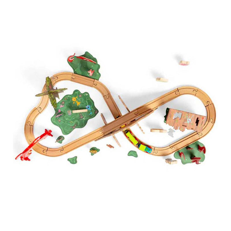 Afbeelding laden in galerijviewer, Bigjigs houten monster treinset, 50dlg.
