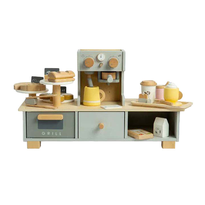 Afbeelding laden in galerijviewer, Bigjigs houten koffiecorner speelset, 32dlg.
