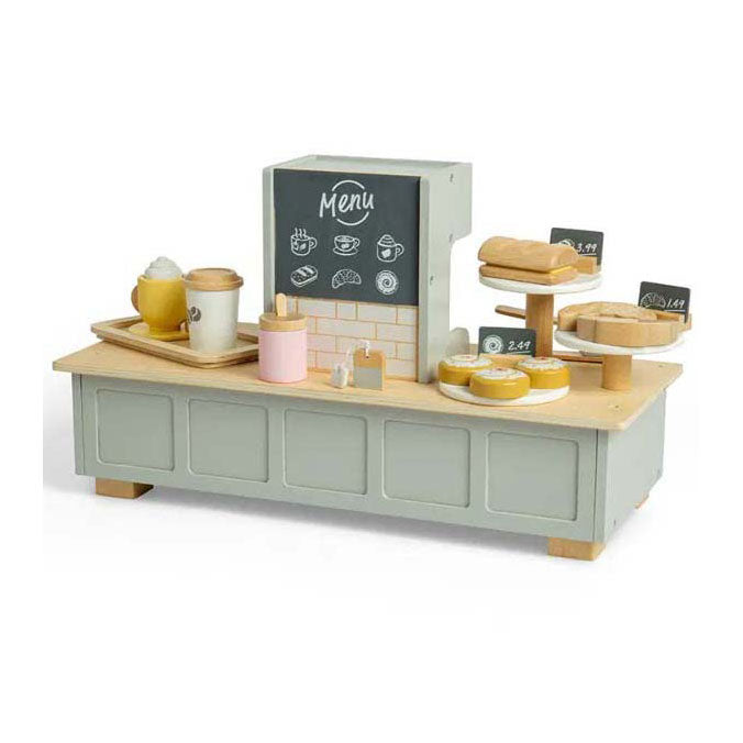Afbeelding laden in galerijviewer, Bigjigs houten koffiecorner speelset, 32dlg.
