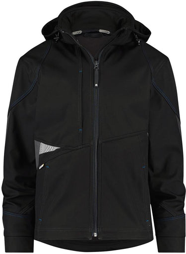 Dassy gravity softshell zwart grijs mt l