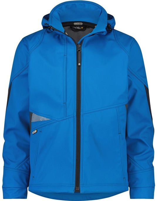 Dassy gravity softshell azuurblauw grijs mt s