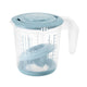 Keeeper kunststof maatbeker anti-slip 1l met deksel en citruspers ã˜14x15cm nordic blue