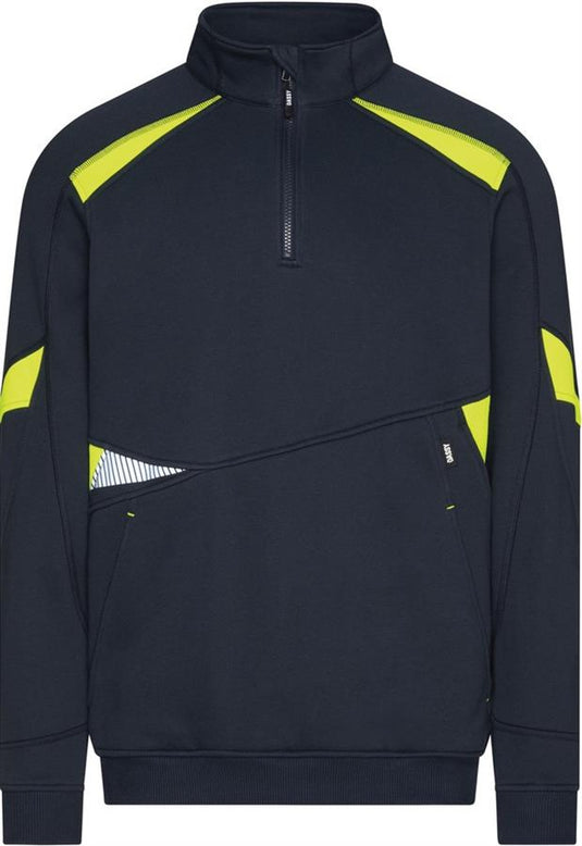 Dassy sweater aratu nachtblauw fluogeel xs