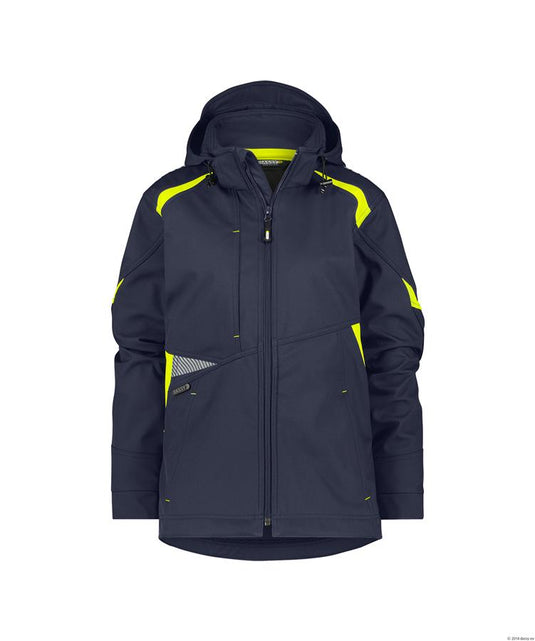 Dassy softshell kalama women polyester nachtblauw fluogeel m