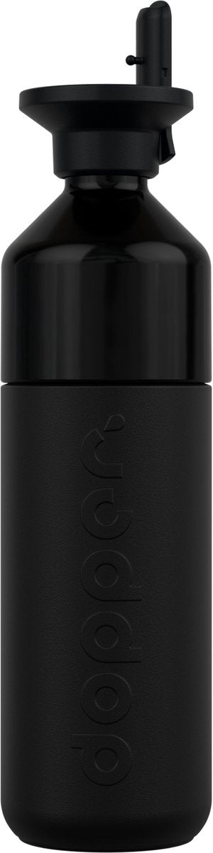 Dopper insulated thermosfles - blazing black x flip straw - 580 ml