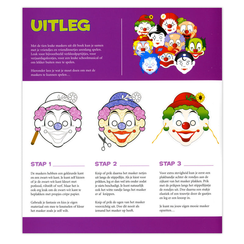 Afbeelding laden in galerijviewer, Centraal boekhuis maskers: clowns
