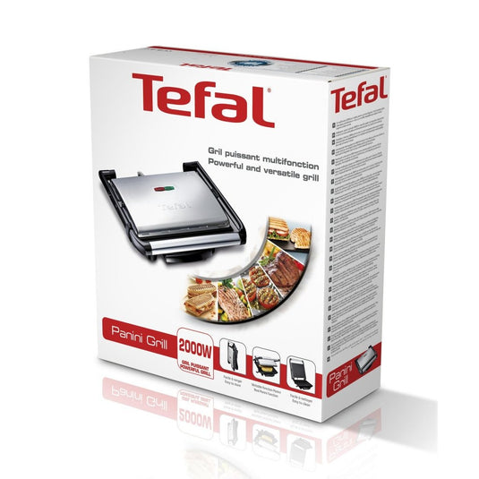 Tefal gc241d multifunctionele panini grill 2000w zwart rvs