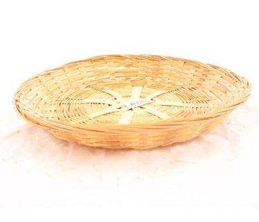 Baskin schaal bamboe gevlochten rond laag 30x5cm