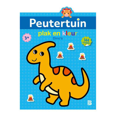 Standaard uitgeverij plak en kleur peutertuin dino's 2+