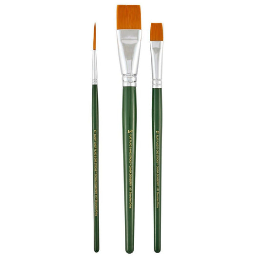 Folkart • one stroke brush sets basic set-glaze flat script