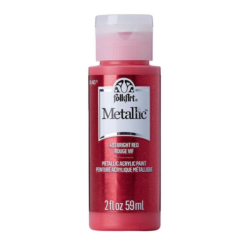 Afbeelding laden in galerijviewer, Folkart • metallic acrylic paint bright red 59ml
