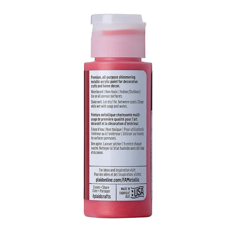 Afbeelding laden in galerijviewer, Folkart • metallic acrylic paint bright red 59ml
