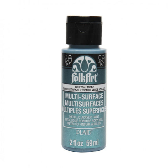 Folkart • multi-surface metallic teal topaz 59ml