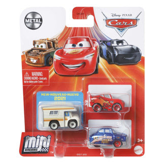 Mattel cars disney mini racers 3 pack assorti