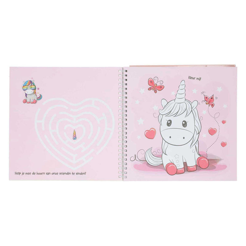 Afbeelding laden in galerijviewer, Mondikaarten sticker- en sjablonenboek ik hou van unicorns
