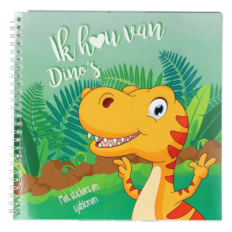 Afbeelding laden in galerijviewer, Mondikaarten sticker- en sjablonenboek ik hou van dino's
