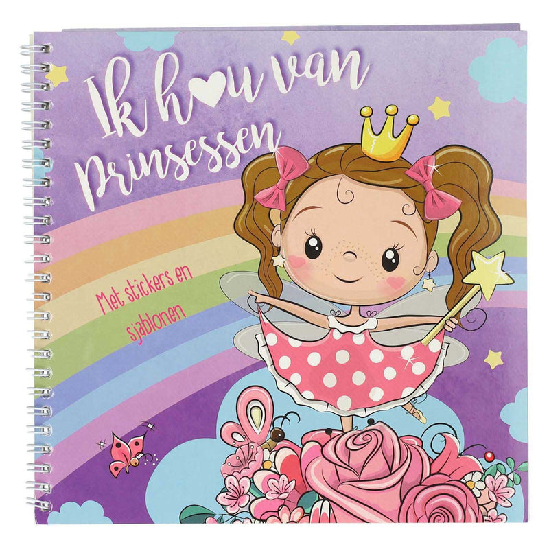 Afbeelding laden in galerijviewer, Mondikaarten sticker- en sjablonenboek ik hou van prinsessen
