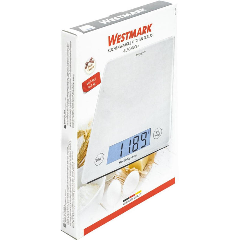 Afbeelding laden in galerijviewer, Westmark electronische keuken weegschaal elegance 5kg glas 23x18cm
