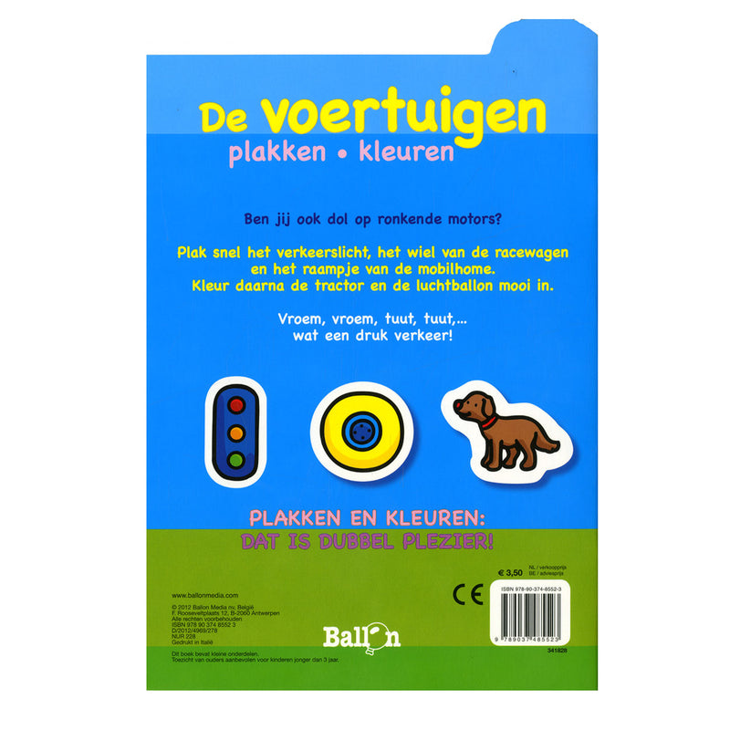 Afbeelding laden in galerijviewer, Plakken en Kleuren - De Voertuigen, 2-4 jaar
