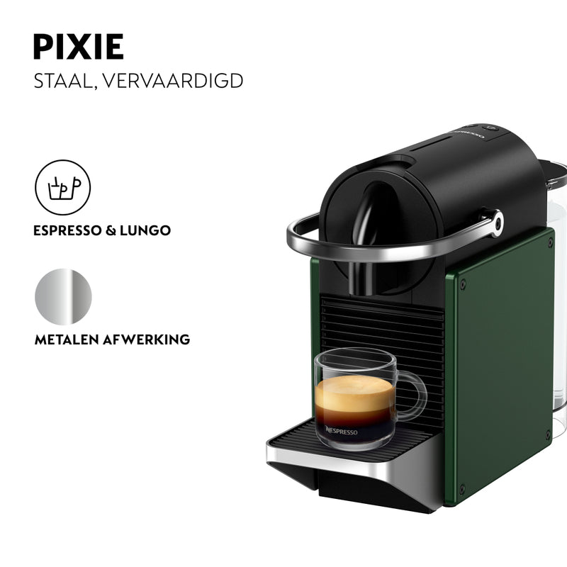Afbeelding laden in galerijviewer, Krups xn3063 nespresso pixie koffiecupmachine donkergroen zwart
