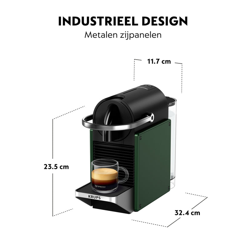 Afbeelding laden in galerijviewer, Krups xn3063 nespresso pixie koffiecupmachine donkergroen zwart
