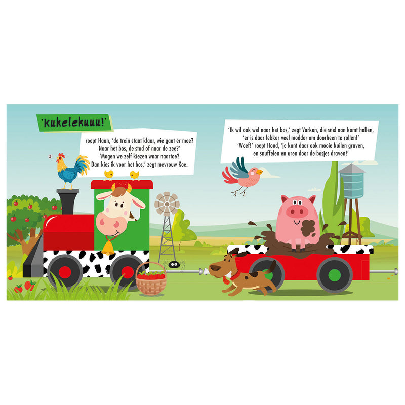 Afbeelding laden in galerijviewer, Usborne boerderijdieren- boek + puzzeltrein
