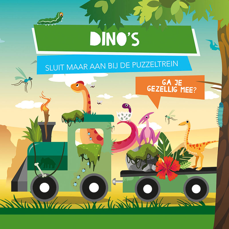 Afbeelding laden in galerijviewer, Boek en puzzeltrein dino's
