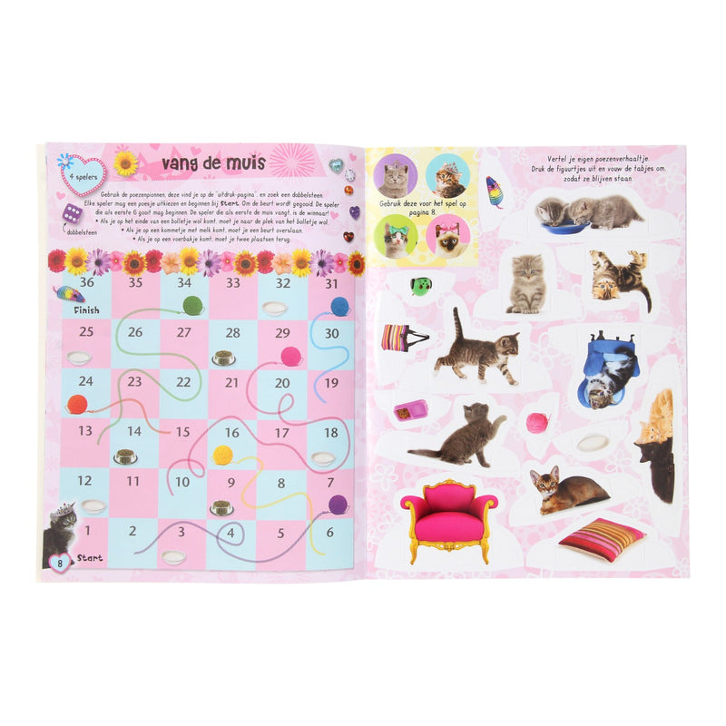 Afbeelding laden in galerijviewer, Dierenvriendjes - poesjes sticker- en activiteitenboek
