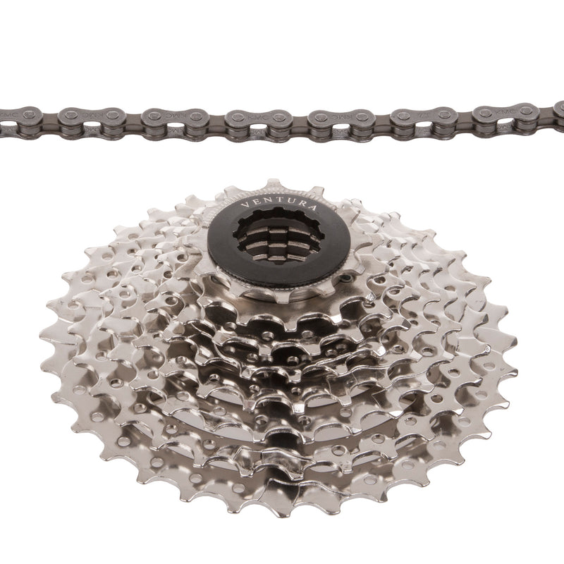 Afbeelding laden in galerijviewer, Ventura power 8 speed set of chain and cassette
