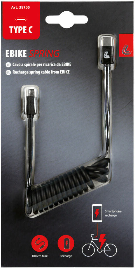 Afbeelding laden in galerijviewer, Lampa Ebike Spring Micro USB naar USB C spiraalkabel (25 t m 100 cm)
